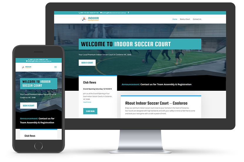 Indoor Soccer Court Website Design